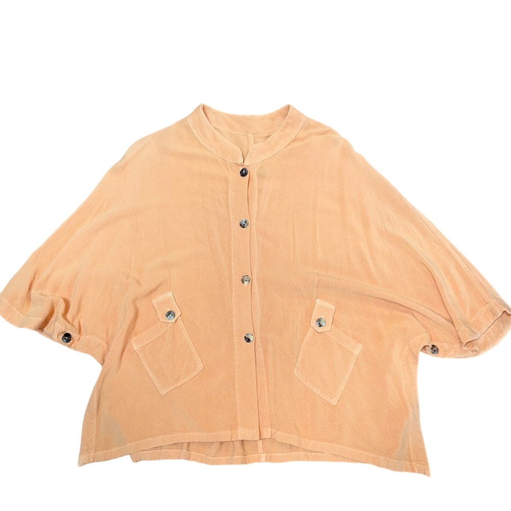 Peach Button-Up Women's Top